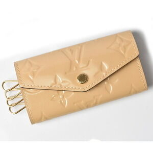 Louis Vuitton Multicle Wallet Key Case Vernis Patent Beige